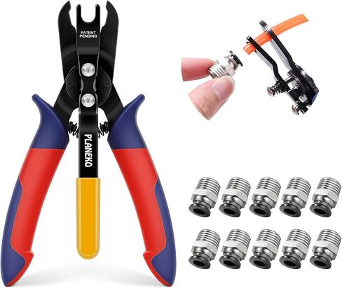 PLANEKO Air Line Removal Tool Disconnect Tool Kit for 1/4" 5/16" (6mm 8mm) Pneumatic Hose Fittings Removing with 10PCS 1/4" Tube OD x 1/4" NPT Male Straight Thread Push to Connect Fittings in Kuwait