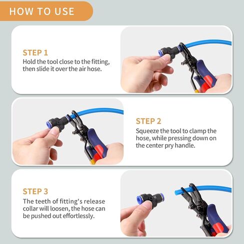 PLANEKO Air Line Removal Tool Disconnect Tool Kit for 1/4" 5/16" (6mm 8mm) Pneumatic Hose Fittings Removing with 10PCS 1/4" Tube OD x 1/4" NPT Male Straight Thread Push to Connect Fittings in Kuwait
