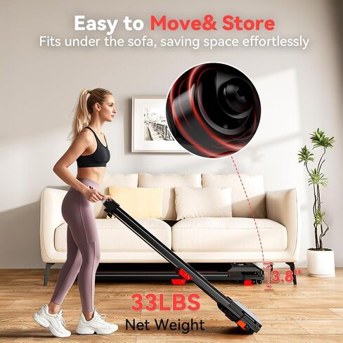 Walking Pad XBD 330LBS Under Desk Treadmill with Incline for Home Office, Compact Motorized Electric Treadmill, 2.5HP with Remote Control, LED Display in Kuwait