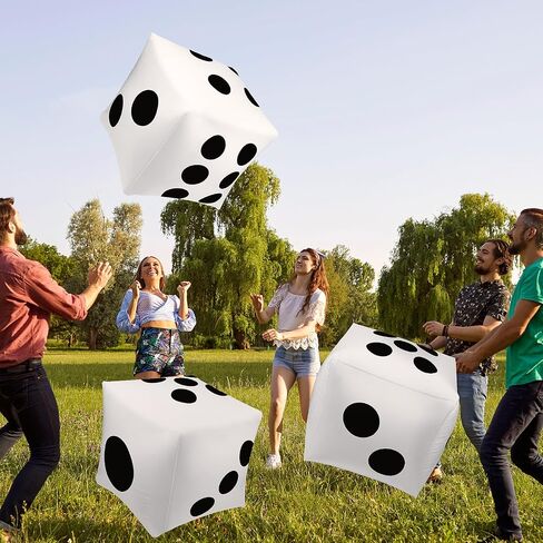 2 PCS 40 بوصة Jumbo Disterable Dice Fun Fun Dice Dice Set Set Up Tloat Doys لأغراض داخلية في الهواء الطلق عريض العشب الكازينو موضوع ديكورات حفلة عيد ميلاد Ludo Pool (الأسود) in Kuwait