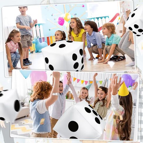 2 PCS 40 بوصة Jumbo Disterable Dice Fun Fun Dice Dice Set Set Up Tloat Doys لأغراض داخلية في الهواء الطلق عريض العشب الكازينو موضوع ديكورات حفلة عيد ميلاد Ludo Pool (الأسود) in Kuwait