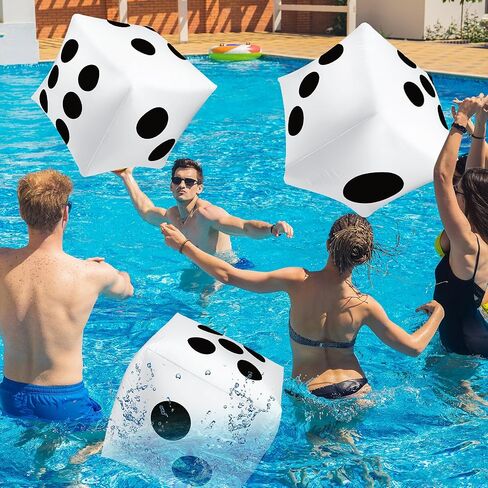 2 PCS 40 بوصة Jumbo Disterable Dice Fun Fun Dice Dice Set Set Up Tloat Doys لأغراض داخلية في الهواء الطلق عريض العشب الكازينو موضوع ديكورات حفلة عيد ميلاد Ludo Pool (الأسود) in Kuwait