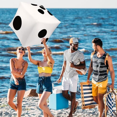 2 PCS 40 بوصة Jumbo Disterable Dice Fun Fun Dice Dice Set Set Up Tloat Doys لأغراض داخلية في الهواء الطلق عريض العشب الكازينو موضوع ديكورات حفلة عيد ميلاد Ludo Pool (الأسود) in Kuwait