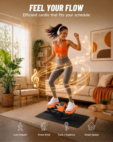 Motion Space Rock Stepper Side to Side, 3D Lateral Rocking Stepper with 15% Larger Pedal, Low Impact Full Body Workout, Large LCD Touchscreen, 330LBS Capacity Portable Exercise Stepper for Home in Kuwait