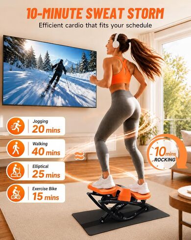 Motion Space Rock Stepper Side to Side, 3D Lateral Rocking Stepper with 15% Larger Pedal, Low Impact Full Body Workout, Large LCD Touchscreen, 330LBS Capacity Portable Exercise Stepper for Home in Kuwait