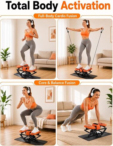 Motion Space Rock Stepper Side to Side, 3D Lateral Rocking Stepper with 15% Larger Pedal, Low Impact Full Body Workout, Large LCD Touchscreen, 330LBS Capacity Portable Exercise Stepper for Home in Kuwait