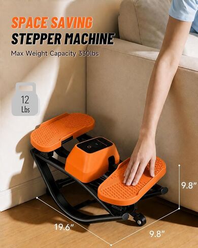 Motion Space Rock Stepper Side to Side, 3D Lateral Rocking Stepper with 15% Larger Pedal, Low Impact Full Body Workout, Large LCD Touchscreen, 330LBS Capacity Portable Exercise Stepper for Home in Kuwait