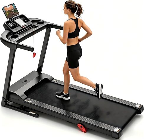 Treadmill for Home Small with Incline - 3.8HP Quiet Walking Running Treadmill with Handles, 320LBS Capacity, Home Office Multi Portable Treadmills for Running Jogging Walking in Kuwait