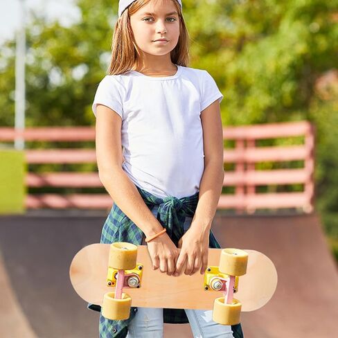 Blank Skateboard Deck Wood DIY Toy, Beige 16.90x4.91x0.39 Inch Unfinished Board, Kids Painting Graffiti Art Craft Replacement Present in Kuwait