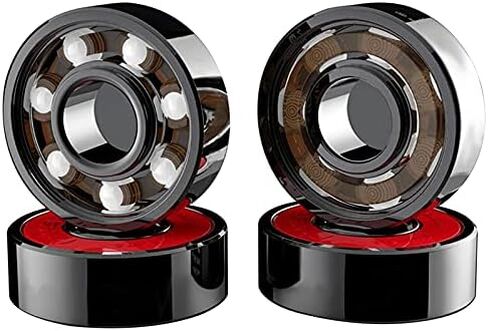 16 Pcs Ceramic Bearings High Speed Wear Resistant for Skate Skateboard Wheel, black&white&red in Kuwait
