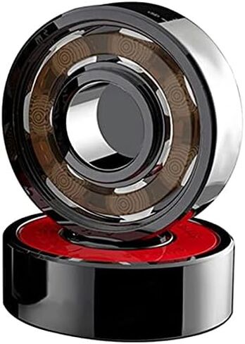 16 Pcs Ceramic Bearings High Speed Wear Resistant for Skate Skateboard Wheel, black&white&red in Kuwait