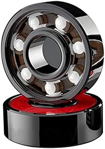 16 Pcs Ceramic Bearings High Speed Wear Resistant for Skate Skateboard Wheel, black&white&red in Kuwait
