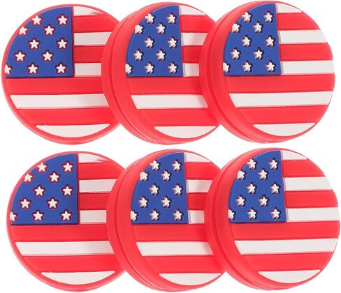 SEWACC 6pcs American Flag Tennis Vibration Dampener Silicone Tennis Racket Racquet Shock Absorbers for Players Training Matches in Kuwait