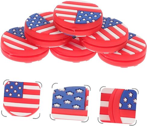SEWACC 6pcs American Flag Tennis Vibration Dampener Silicone Tennis Racket Racquet Shock Absorbers for Players Training Matches in Kuwait
