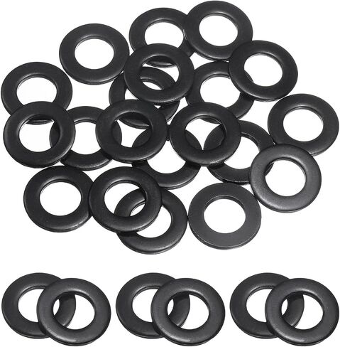 uxcell 20 Pcs M10 Stainless Steel Flat Washers, 10mm ID x 20mm OD x 2mm Thick Black Zinc Plated Metal Washers for Screws and Bolts in Saudi Arabia