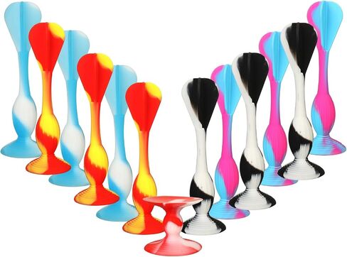 Outdoor Throwing Games Silicone Soft Darts Toys, 12Pcs Suction Cup Sticky Flying Darts, Fun Party Yard Game for Adults Kids, Beach Backyard Family Activity in Kuwait