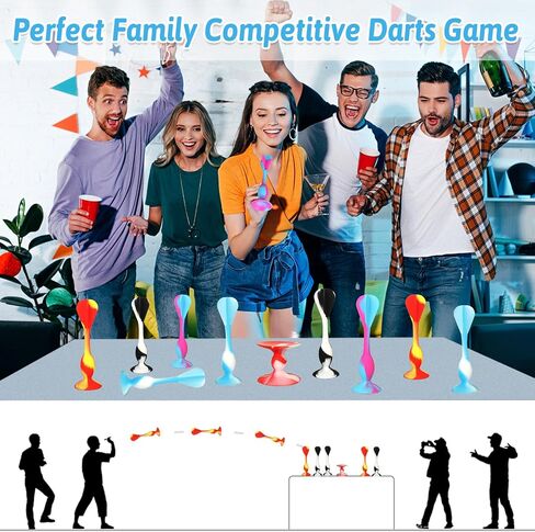 Outdoor Throwing Games Silicone Soft Darts Toys, 12Pcs Suction Cup Sticky Flying Darts, Fun Party Yard Game for Adults Kids, Beach Backyard Family Activity in Kuwait