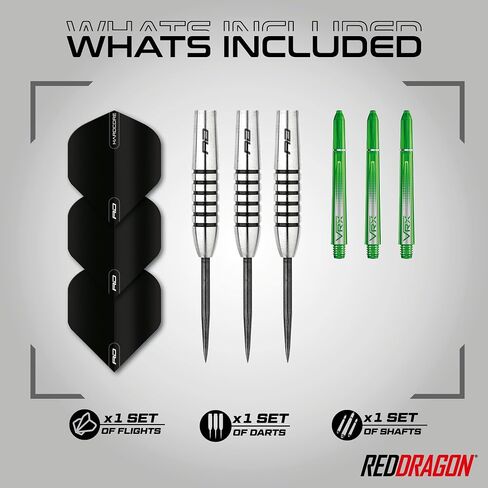 مجموعة سهام من RED DRAGON Featherlite ذات طرفين - أسطوانات تنجستين خفيفة الوزن للغاية بنسبة 80% للتحرير السلس والتحكم الدقيق، 19 جم، تتضمن رحلات الطيران وأعمدة ألومنيوم VRX in Kuwait