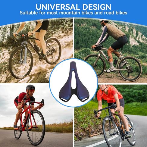 Bikes Saddle Replacement, 3K Carbon Fiber Hollow Bicycle Saddle Breathable Lightweight Mountain Bike Seat Cushion for Riding Cycling in Kuwait