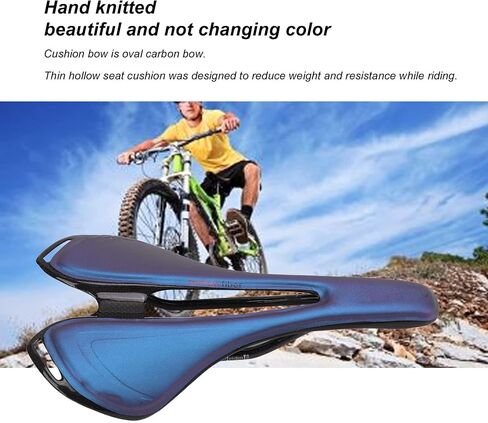 Bikes Saddle Replacement, 3K Carbon Fiber Hollow Bicycle Saddle Breathable Lightweight Mountain Bike Seat Cushion for Riding Cycling in Kuwait