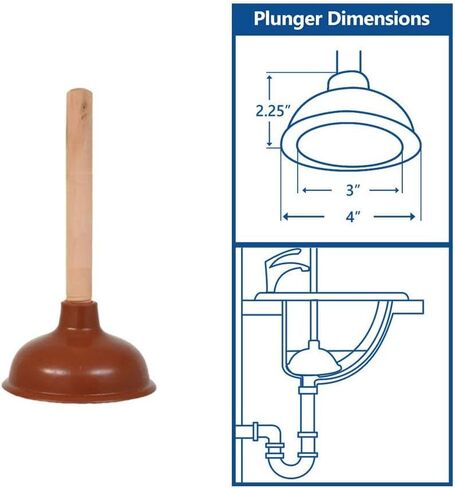 Thrifco 5038031 Mini Forced Cup Rubber Sink Plunger in Kuwait