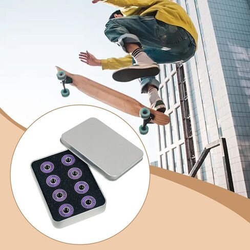 Harayaa 8 قطع محامل تزلج دوارة ذات أربع عجلات تحل محل محامل أداء موثوقة عالية السرعة لملحقات التزلج، أرجواني in Kuwait