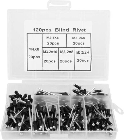 Generic Blind Rivets Kit, Aluminum Alloy Standard Head Smooth Surface Rivet Fastener, M2.4 M4 Size Rivet Set with Durable Construction, Ideal for Construction, Automobiles & Machinery in Kuwait