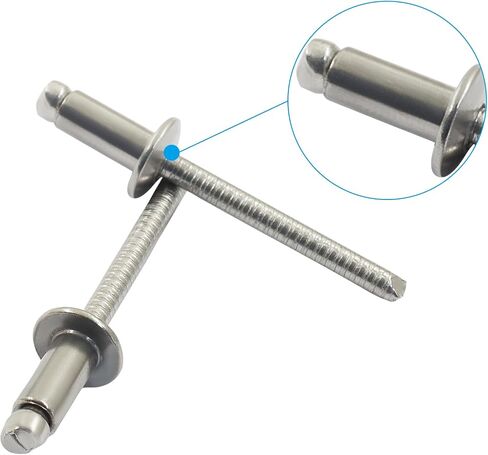Hordion 70pcs 3/16 x 3/8 Stainless Steel Pop Rivets, 4.8 x 10mm Blind Rivets for Automotive Repairs Furniture in Kuwait