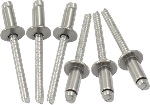 Hordion 70pcs 3/16 x 3/8 Stainless Steel Pop Rivets, 4.8 x 10mm Blind Rivets for Automotive Repairs Furniture in Kuwait
