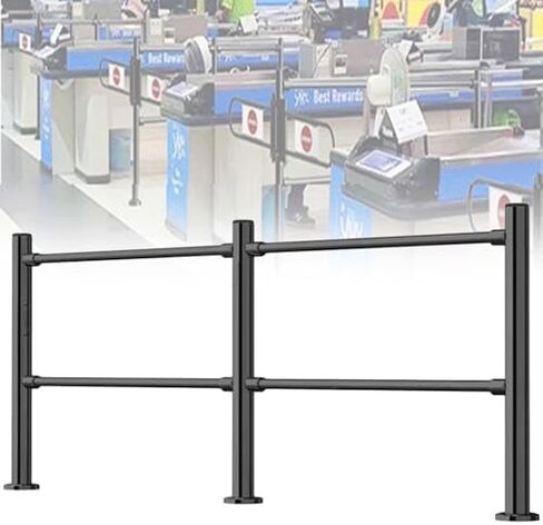 One-Way Traffic Door，Automatic Rebound Swing GateAutomatic Stainless Steel Security Barrier Gate - One-Way Access for Supermarkets & Libraries, Black 200x100cm, 6.3cm -, Easy Installation, S in Kuwait