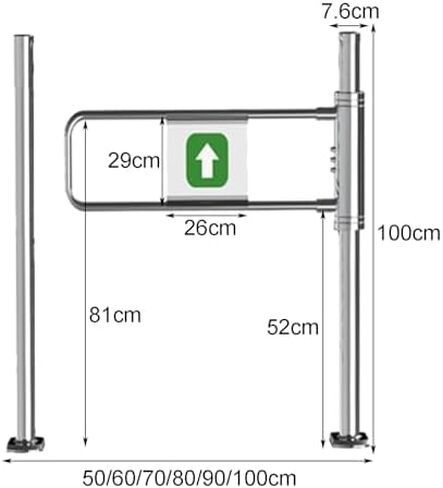 One-Way Traffic Door，Automatic Rebound Swing GateUnidirectional Metal Swing Gate for Supermarkets & Factories - Manual Entrance Safety Barrier, Push in Only, Ideal for Aisles, Parks & Stores in Kuwait