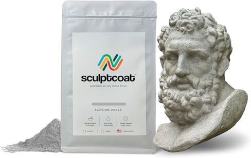 SculptCoat Soapstone – Stone-Like Brush-On Coating for 3D Prints, Crafts & Sculptures | (Soapstone Grey) in Kuwait
