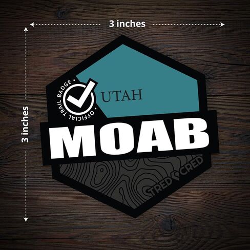 Moab Utah Trail Sticker - 3" - Waterproof - UV Protected - Durable in Kuwait