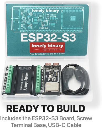 Lonely Binary ESP32-S3 N16R8 + قاعدة طرفية لولبية، فلاش 16 ميجابايت، 8 ميجابايت PSRAM | ثنائي النواة 240 ميجا هرتز، Wi-Fi + BLE 5.0، منافذ USB-C مزدوجة. متوافق مع Arduino IDE، MicroPython، ESP-IDF. منفذ التوسعة FPC in Kuwait