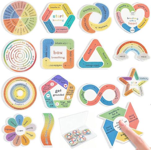 45 Pcs Anxiety Sensory Stickers Textured Sensory Stickers Anti Stress Anxiety Relief Items Adhesive Tactile Fidget Tool for Classroom Desk Adults Teens Anxiety Relief in Saudi Arabia