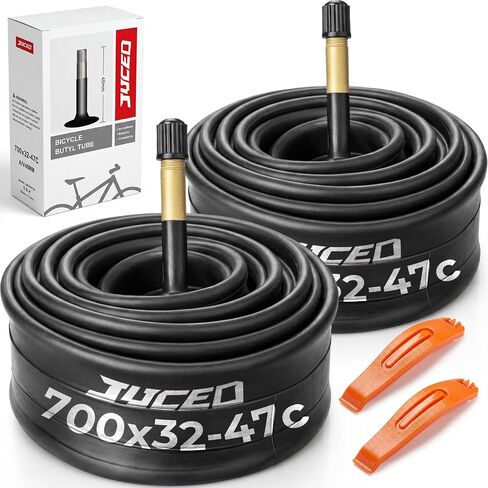 700x32-47c Bike Tubes 48mm Schrader Valve 2 Pack, Butyl Rubber Road Bike Inner Tube, Low Heat High Stretch Leak Resistant 700c Bicycle Tubes for Road Hybrid & Gravel Bikes in Kuwait
