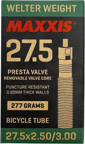 Maxxis 27.5 x 2.5-3.0 أنبوب داخلي للدراجة ذو وزن ويلتر | صمامات بريستا أو شريدر | قلب الصمام القابل للإزالة | مقاومة للثقب | أنبوب الدراجة إم تي بي بلس in Kuwait