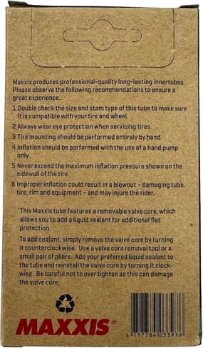 Maxxis 27.5 x 2.5-3.0 أنبوب داخلي للدراجة ذو وزن ويلتر | صمامات بريستا أو شريدر | قلب الصمام القابل للإزالة | مقاومة للثقب | أنبوب الدراجة إم تي بي بلس in Kuwait