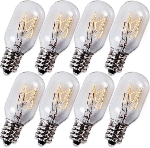 BlueStars E12 T20 Salt Lamp Bulb 120V 15W, 2700K Warm White, E12 Candelabra Base for Himalayan Salt Rock Lamps & Baskets, Scentsy Plug-in Wax Warmers, Night Lights - Pack of 8 in Kuwait