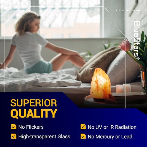 BlueStars E12 T20 Salt Lamp Bulb 120V 15W, 2700K Warm White, E12 Candelabra Base for Himalayan Salt Rock Lamps & Baskets, Scentsy Plug-in Wax Warmers, Night Lights - Pack of 8 in Kuwait