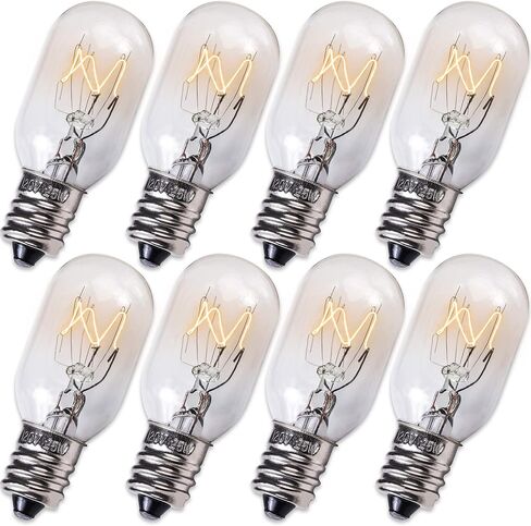 BlueStars E12 T20 Salt Lamp Bulb 120V 15W, 2700K Warm White, E12 Candelabra Base for Himalayan Salt Rock Lamps & Baskets, Scentsy Plug-in Wax Warmers, Night Lights - Pack of 8 in Kuwait