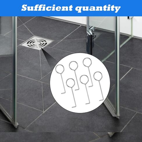 Drain Key Lifting Hooks - 6 Pack 304 Stainless Steel Drain Lifting Hooks, Shower Drains Grate Puller Keys, Lift Out Key for Easy Shower Drains Cleaning, Silver in Kuwait