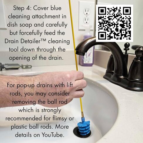 Drain Cleaining Tool for Sinks - Sink Drain Cleaner Helps Clear Clogs, Hair, Buildup, Sludge, Gunk - Better, Safer, Cleaner Unclogger than Chemicals, Liquids, Bladders, Barbed Tools, and Snakes in Kuwait