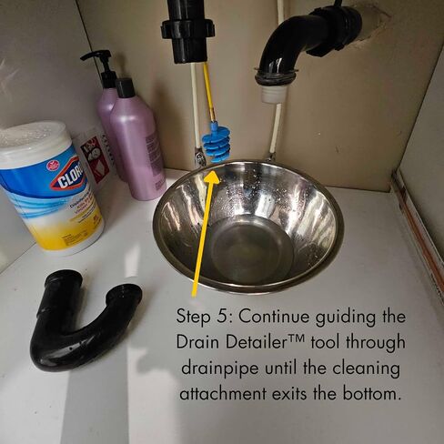 Drain Cleaining Tool for Sinks - Sink Drain Cleaner Helps Clear Clogs, Hair, Buildup, Sludge, Gunk - Better, Safer, Cleaner Unclogger than Chemicals, Liquids, Bladders, Barbed Tools, and Snakes in Kuwait
