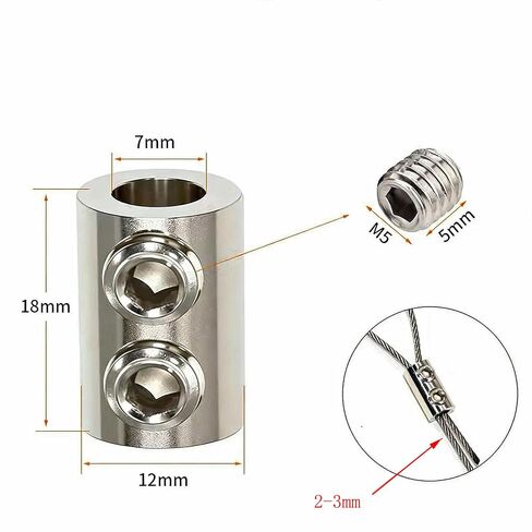 5 Pack 1/8" Wire Rope Clips Clamp Screw Fastener Steel Wire Cable Clamps Clip for Grape Vine Trellis Climbing Plants Garage Door Cable String Lights Shade Sail Clothesline Cable Railing System in Kuwait