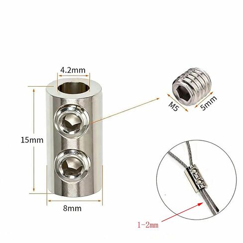 5 Pack 1/8" Wire Rope Clips Clamp Screw Fastener Steel Wire Cable Clamps Clip for Grape Vine Trellis Climbing Plants Garage Door Cable String Lights Shade Sail Clothesline Cable Railing System in Kuwait
