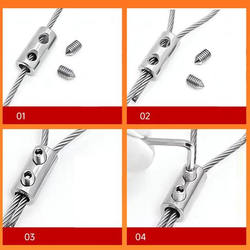 5 Pack 1/8" Wire Rope Clips Clamp Screw Fastener Steel Wire Cable Clamps Clip for Grape Vine Trellis Climbing Plants Garage Door Cable String Lights Shade Sail Clothesline Cable Railing System in Kuwait