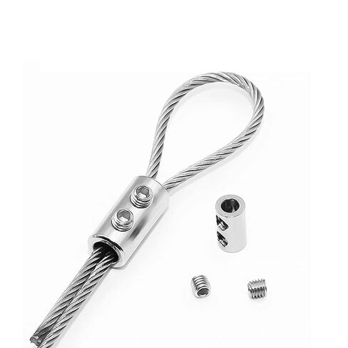 5 Pack 1/8" Wire Rope Clips Clamp Screw Fastener Steel Wire Cable Clamps Clip for Grape Vine Trellis Climbing Plants Garage Door Cable String Lights Shade Sail Clothesline Cable Railing System in Kuwait