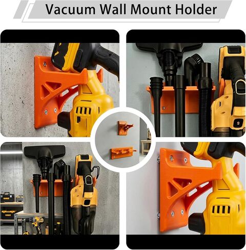 Vacuum Wall Mount for DeWalt, Cordless Vac Holder, Heavy Duty Garage Storage Organizer & Space Saving Tool Bracket, Orange in Kuwait