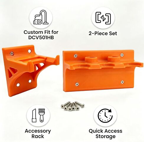 Vacuum Wall Mount for DeWalt, Cordless Vac Holder, Heavy Duty Garage Storage Organizer & Space Saving Tool Bracket, Orange in Kuwait